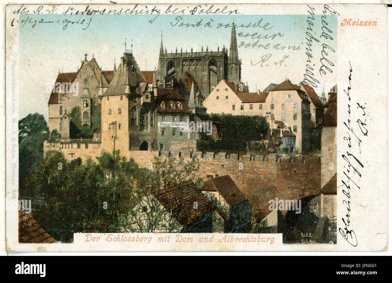00510-Meißen-1898-Schloßberg mit Dom-Brück & Sohn Kunstverlag Foto de stock