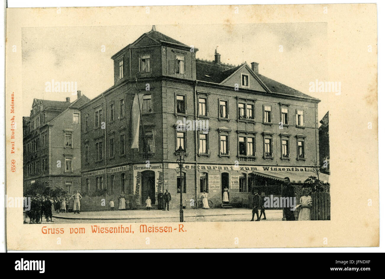 06599-Meißen-1905-Restaurante zum Wiesental Meißen rechts-Brück & Sohn Kunstverlag Foto de stock