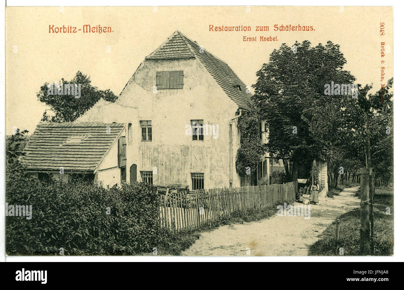 09048-Meißen-1907-Restauration Schäferhaus Korbitz-Brück & Sohn Kunstverlag Foto de stock