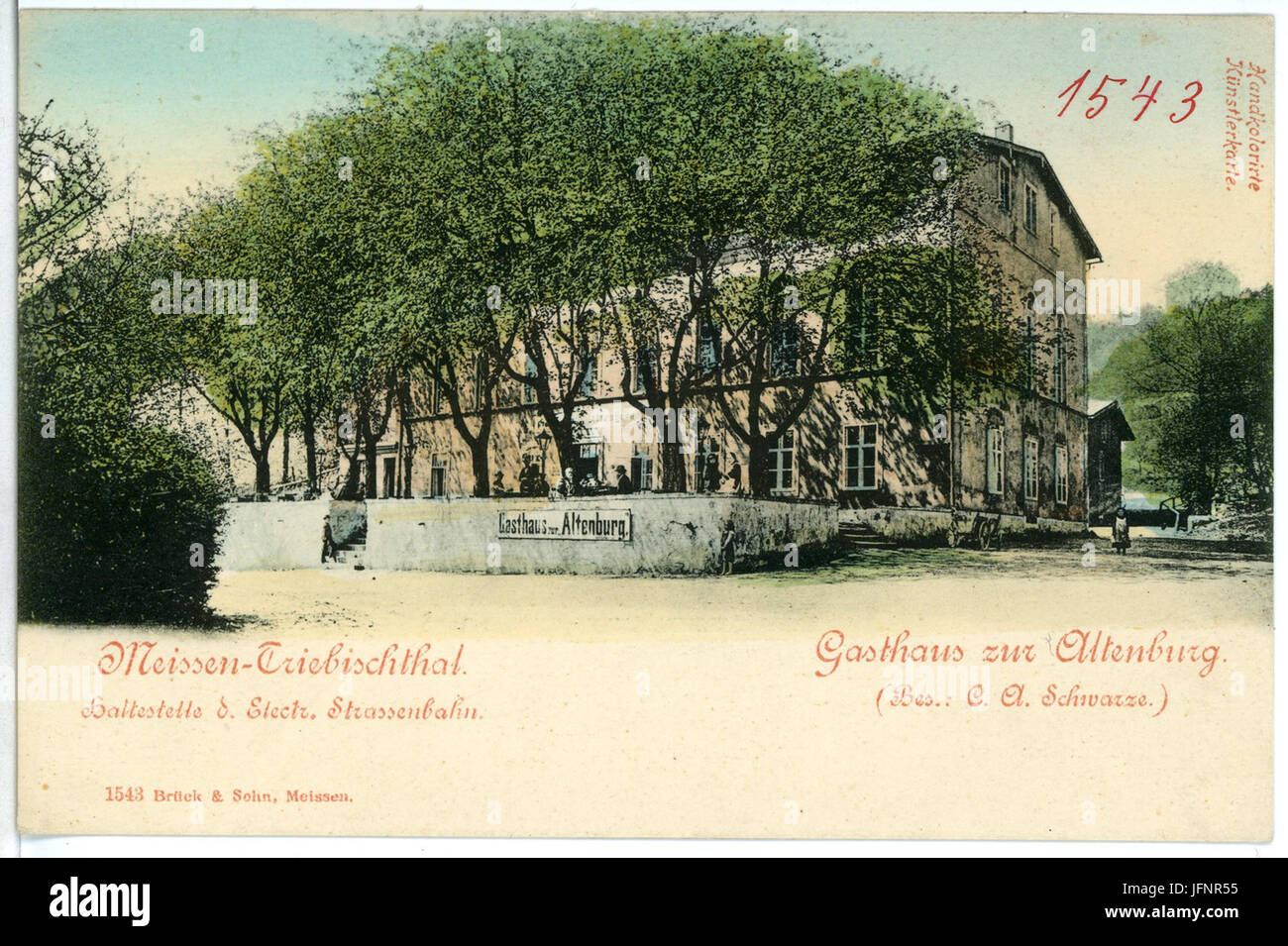 01543-Meißen Triebischtal-1901-Gasthaus zur Altenburg-Brück & Sohn Kunstverlag Foto de stock