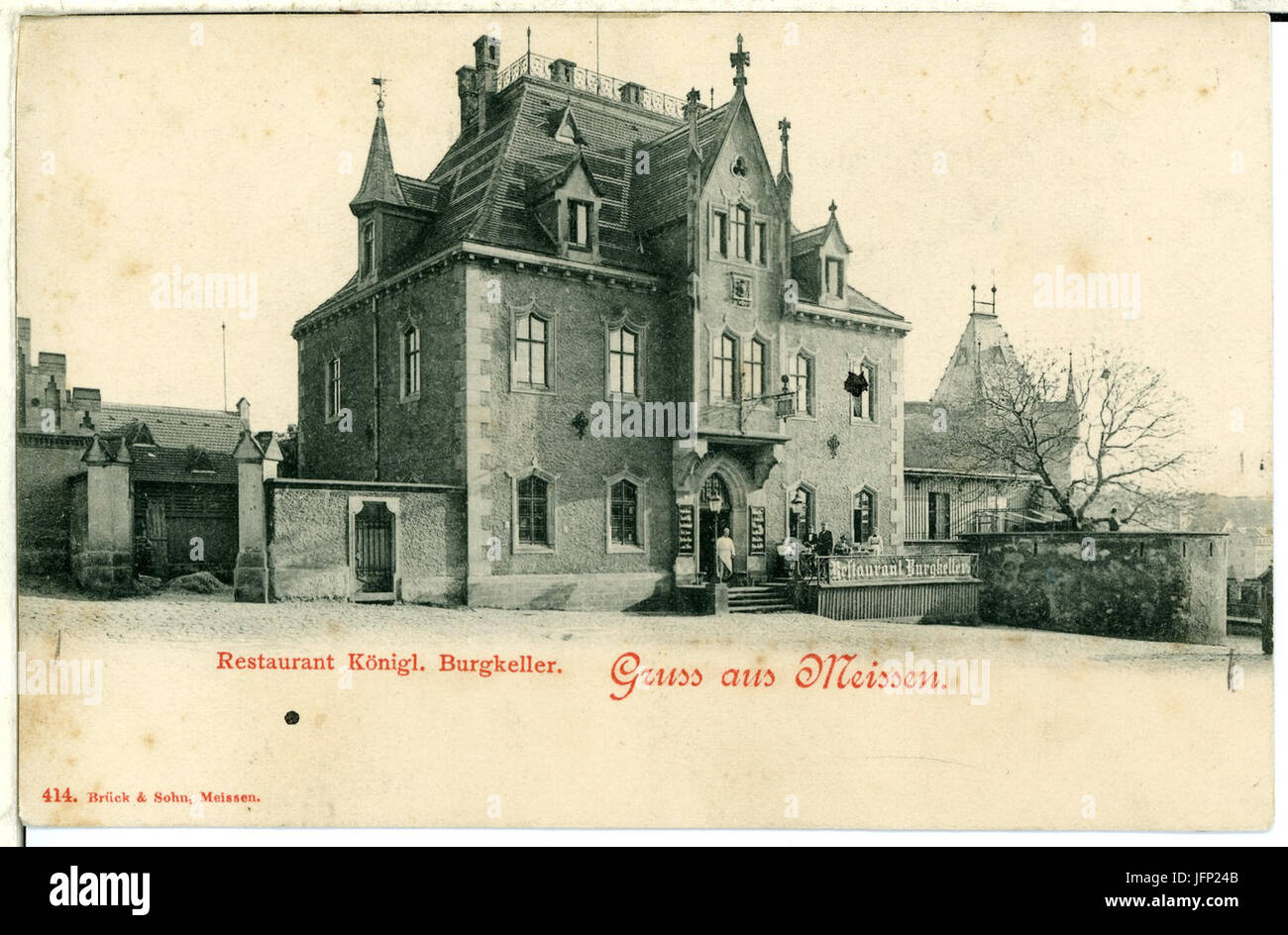 00414-Meißen-1898-Restaurante Königlicher Burgkeller-Brück & Sohn Kunstverlag Foto de stock