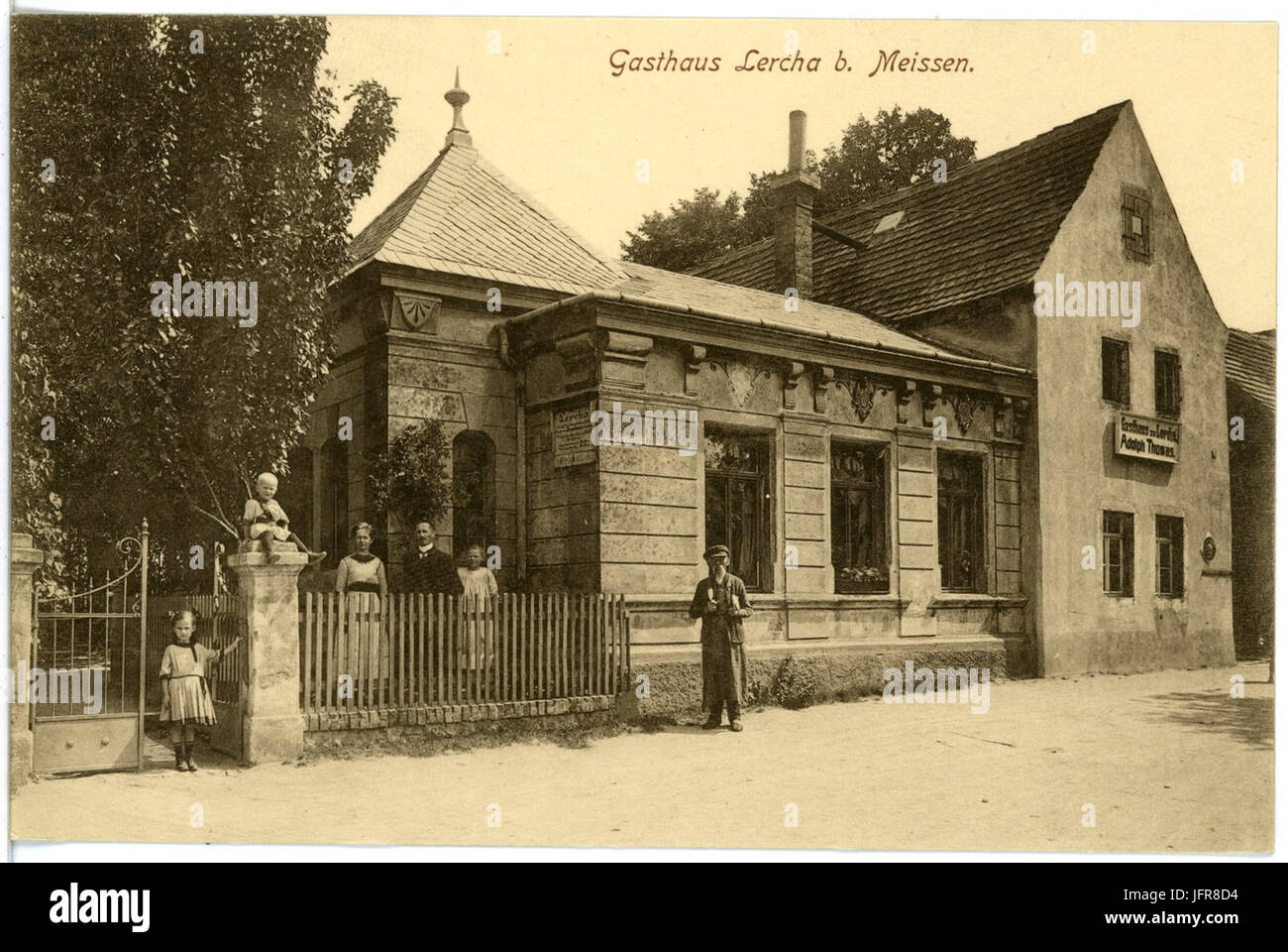 16701-Lercha-1913-bei Meißen - Gasthaus-Brück & Sohn Kunstverlag Foto de stock