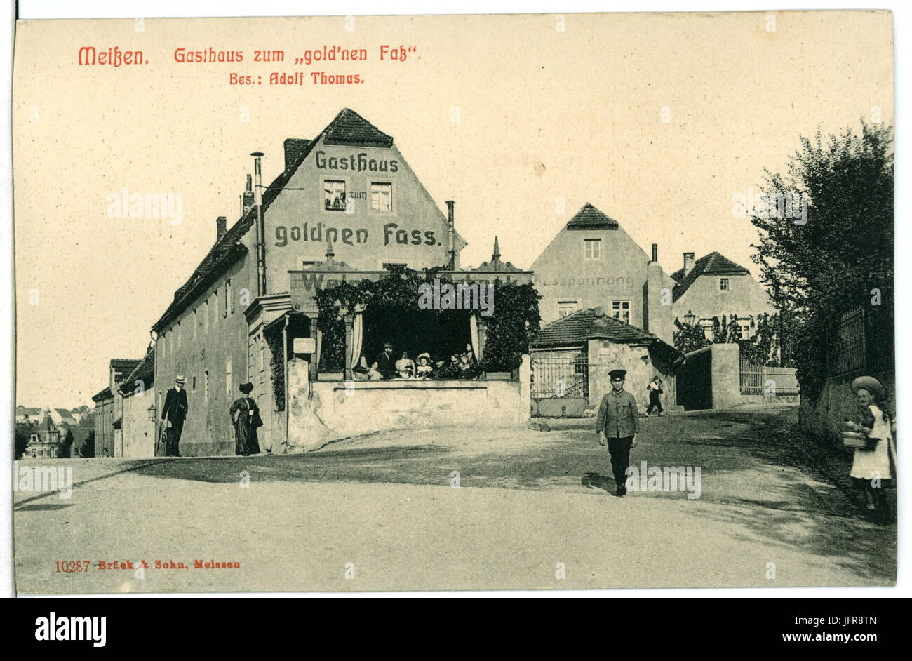 10287-Meißen-1908-Gassthaus Zum Goldenen Faß-Brück & Sohn Kunstverlag Foto de stock