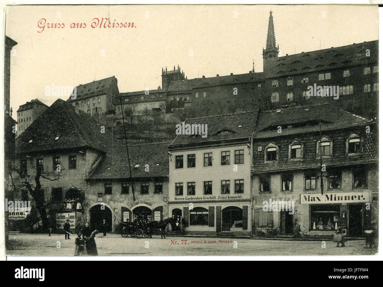 00077-Meißen-1898-Theaterplatz-Brück & Sohn Kunstverlag Foto de stock