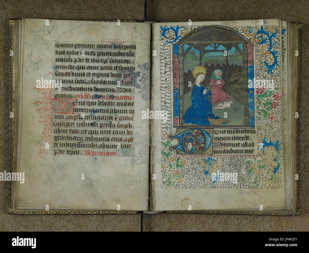 Brest Livre d'Heures Nativité Foto de stock