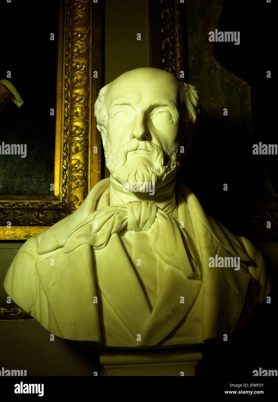 Buste de Louis de Potter (1830) par M. Jacquet (1870), La Salle de charla du Sénat du royaume de Belgique Foto de stock