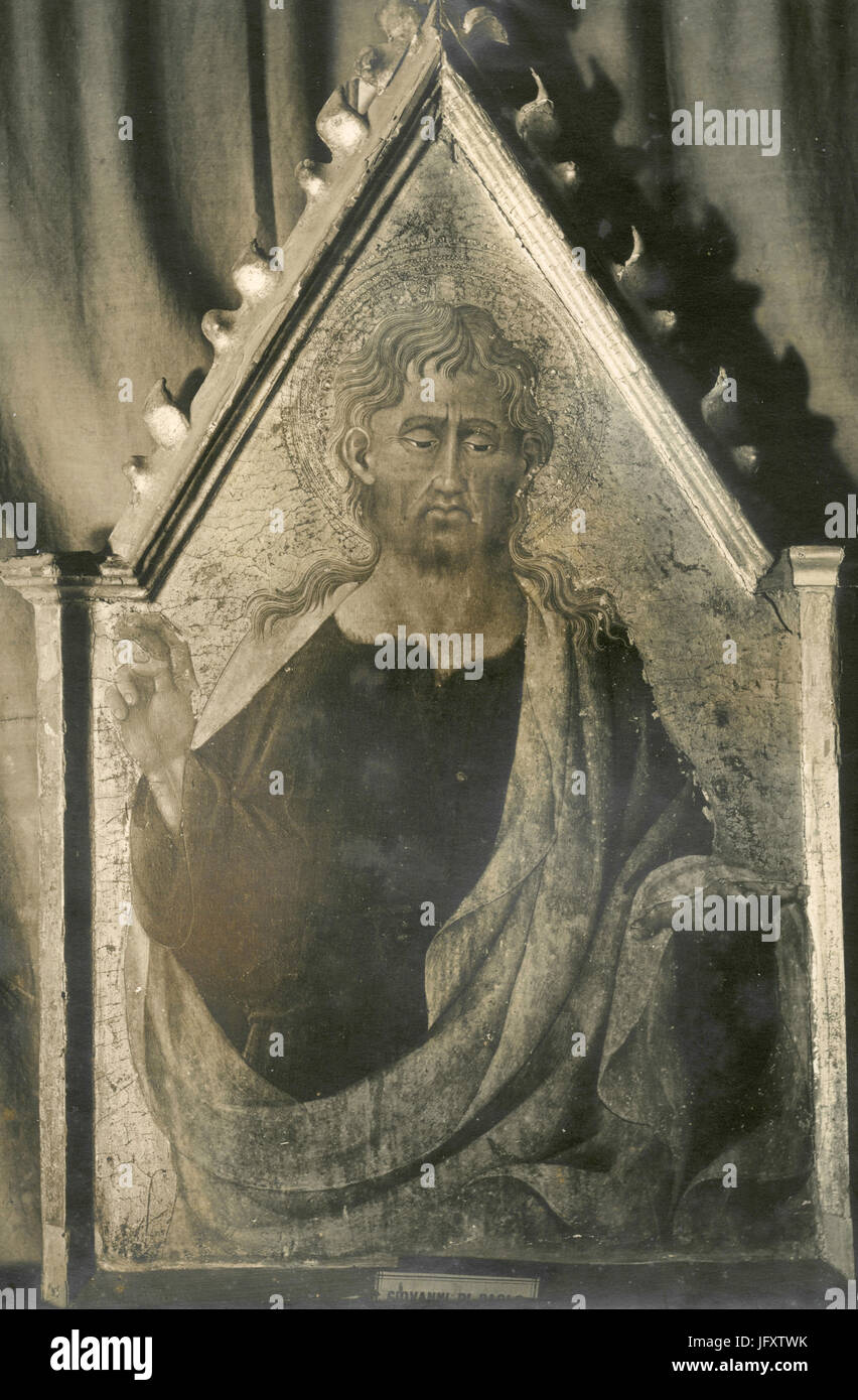Bendición de saint, pintura de Giovanni di Paolo, Siena, Italia Foto de stock