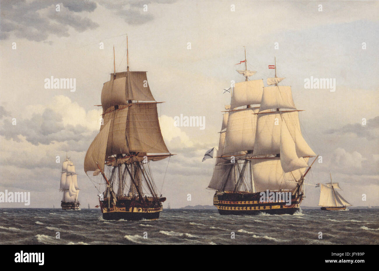 Eckersberg, CW - russiske linjeskibe Øresund i - 1828 Foto de stock