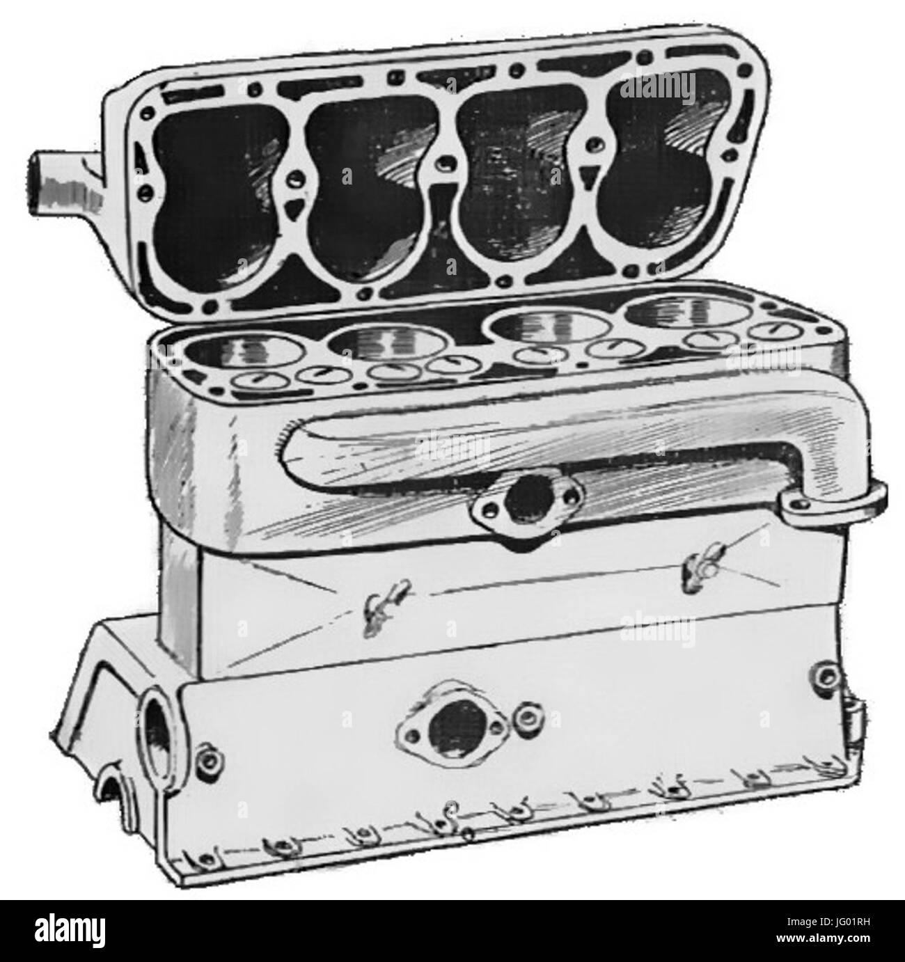 El bloque de cilindros y la culata del motor sidevalve 28Autocar Manual  novena edición29 Fotografía de stock - Alamy