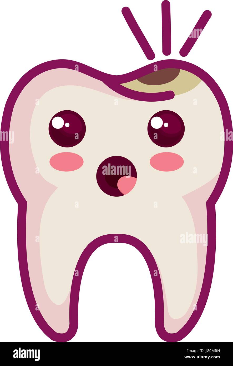 Carácter De Diente Con Caries Imagen Vector De Stock Alamy 5679