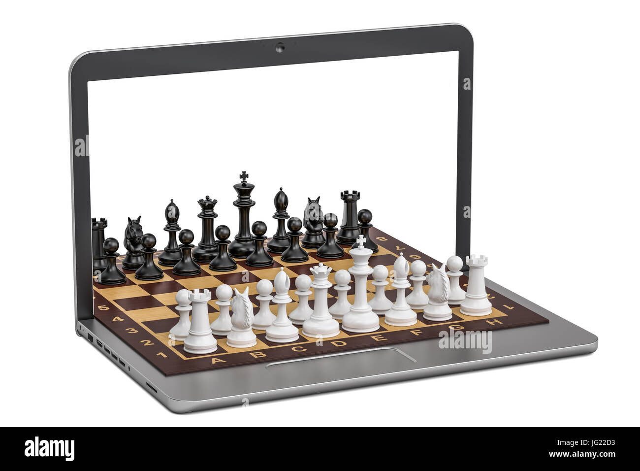 Play Chess online concepto, 3D rendering aislado sobre fondo blanco  Fotografía de stock - Alamy