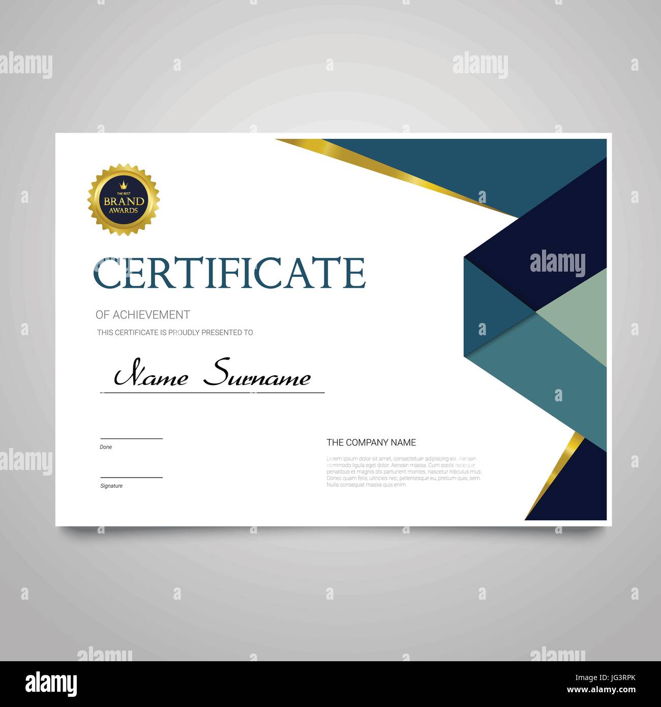 Plantilla de certificado vector horizontal moderno elegante documento con un diseño de lujo