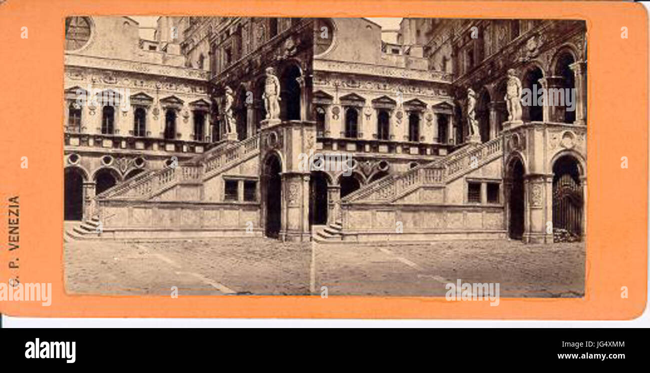 Carlo Ponti 28ca. 1823-189329 - Venezia - Palazzo Ducale - Scala dei Giganti Foto de stock
