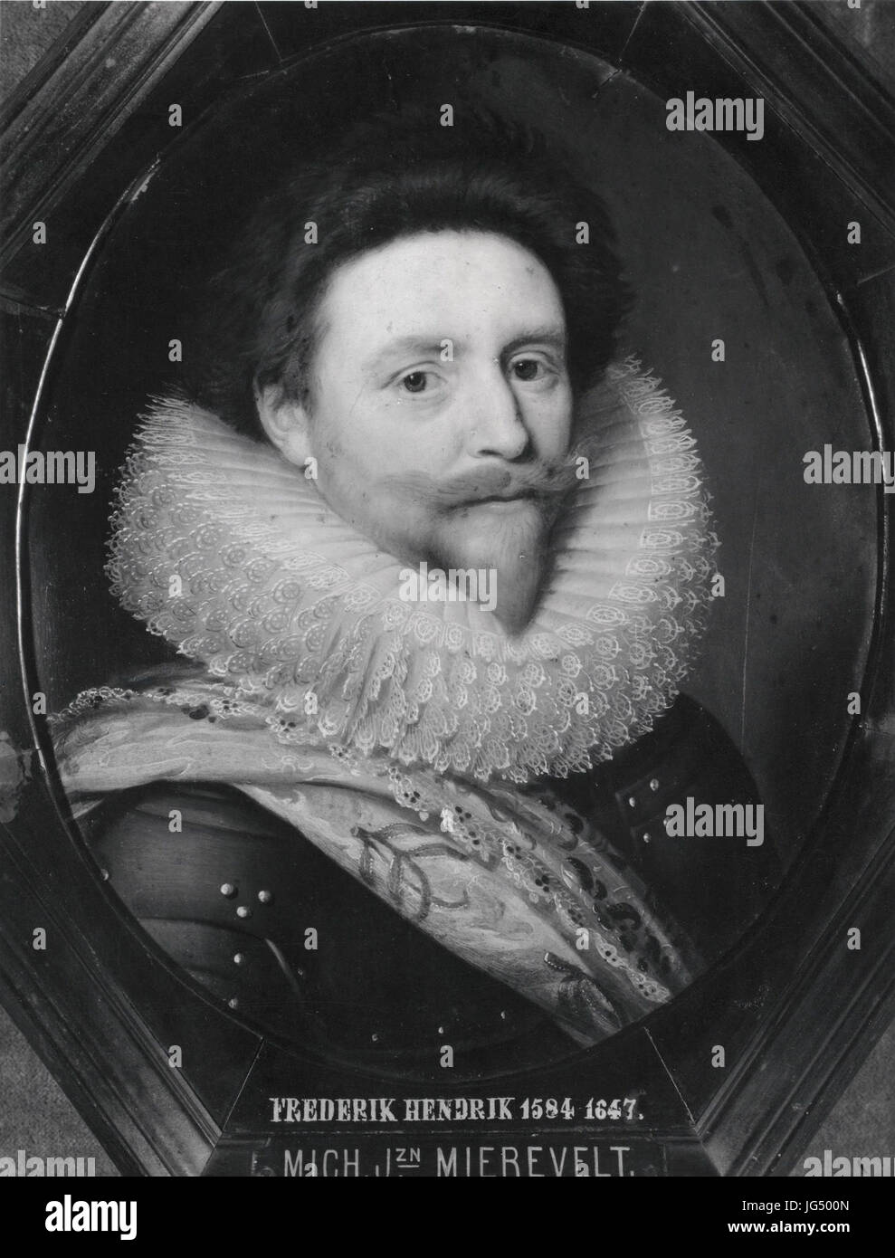 Retrato de Frederick Henry, Príncipe de Orange, desde el taller de Michiel van Mierevelt Musée d'Art et d'Histoire d'Orange Foto de stock