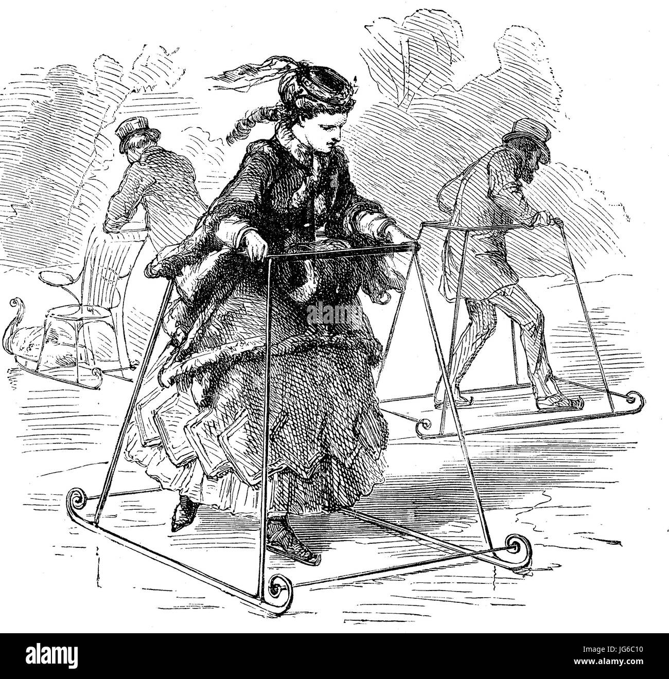 Mejorado Digital, mujer aprender a patinar sobre hielo, patinaje sobre