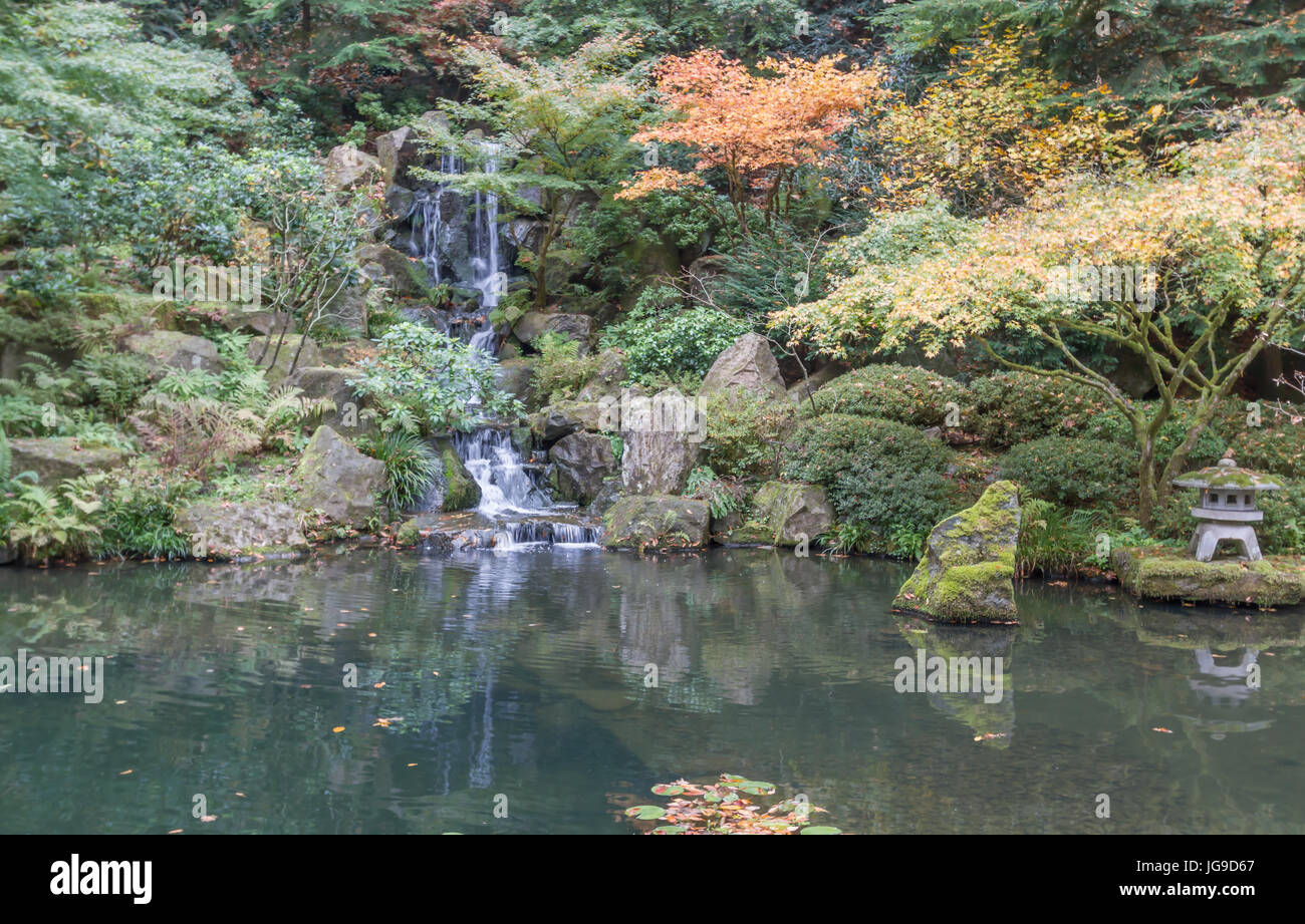 Portland, Oregón, 26 de octubre de 2013, tiempo de otoño en los Jardines Japoneses Foto de stock