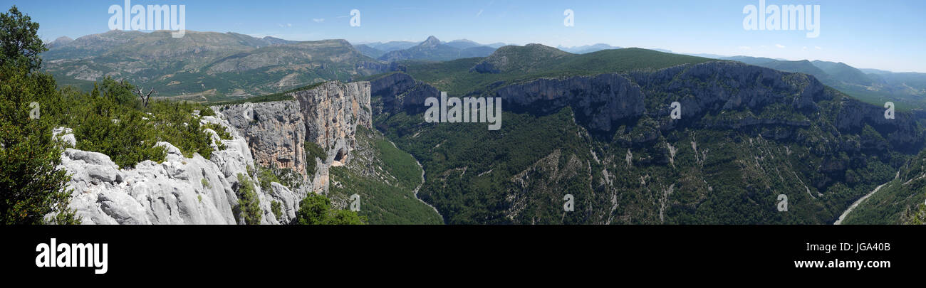 Vista panorámica de las Gorges du Verdon, Francia Foto de stock