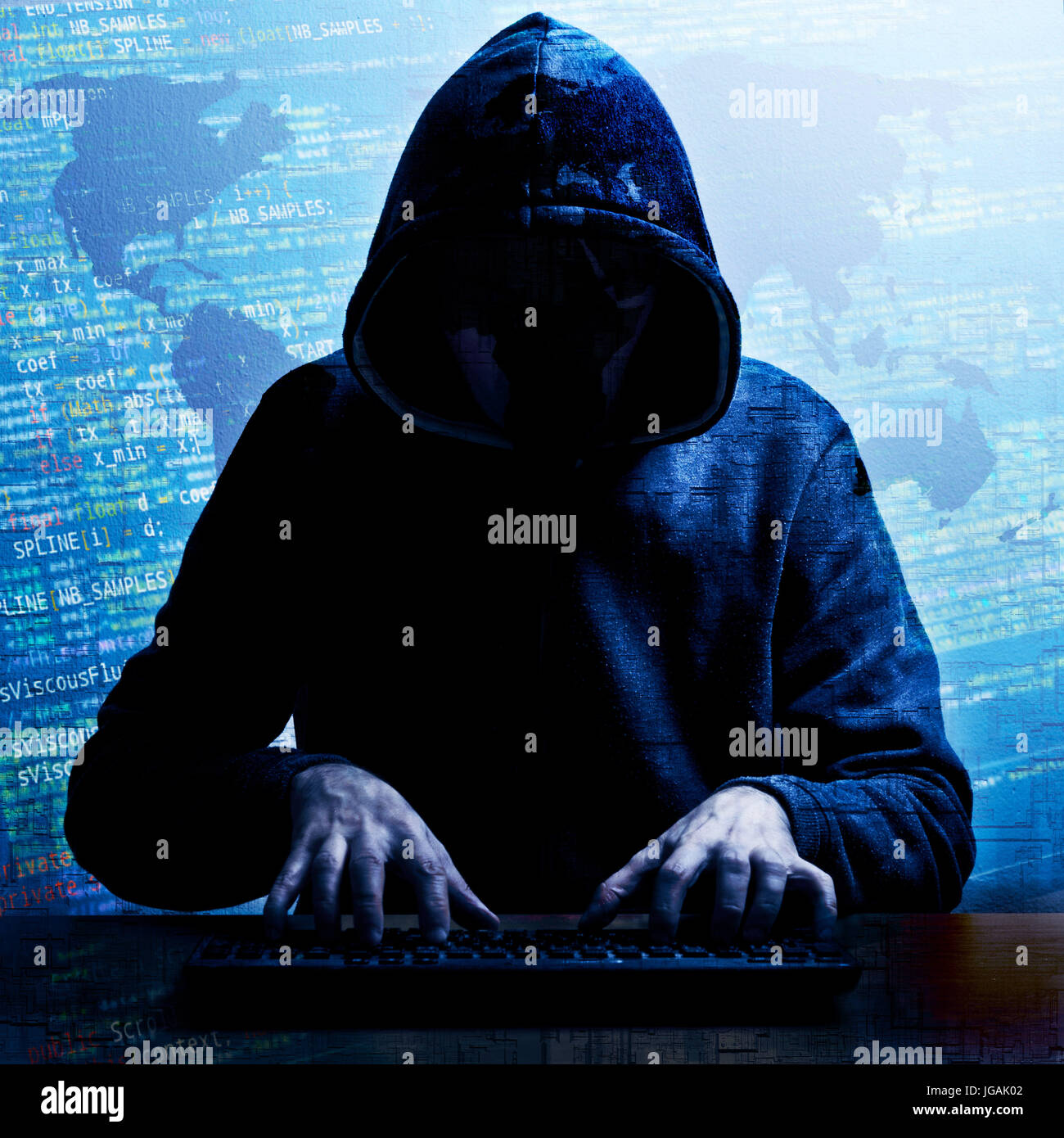 Concepto de actividad hacking global Foto de stock