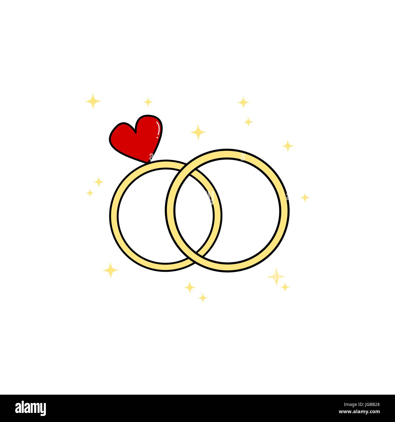 Anillos De Boda Caricatura Ilustracion Vectorial Imagen Vector De Stock Alamy