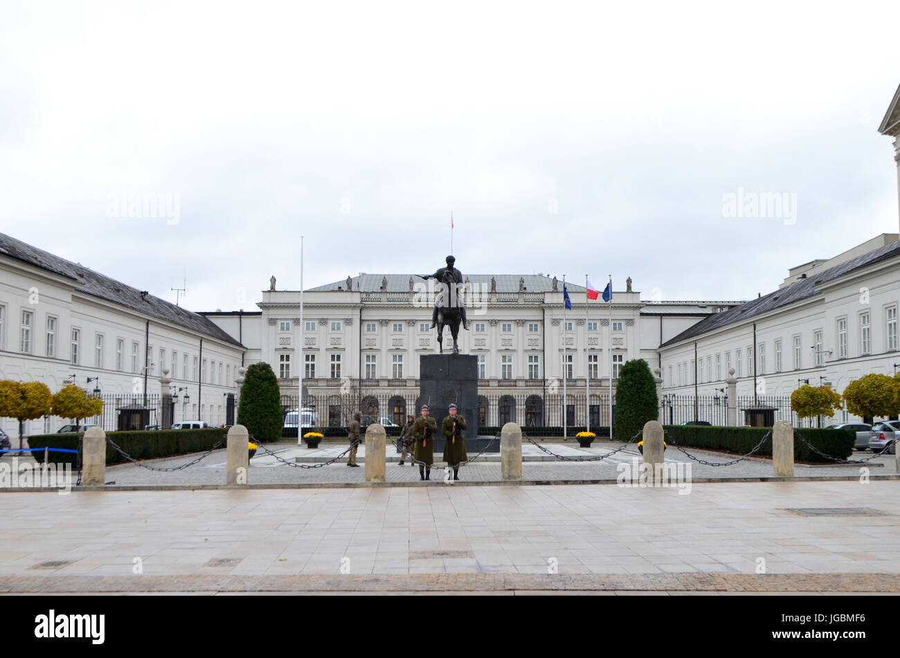 Vista exterior del Palacio Presidencial en Varsovia, Polonia Foto de stock