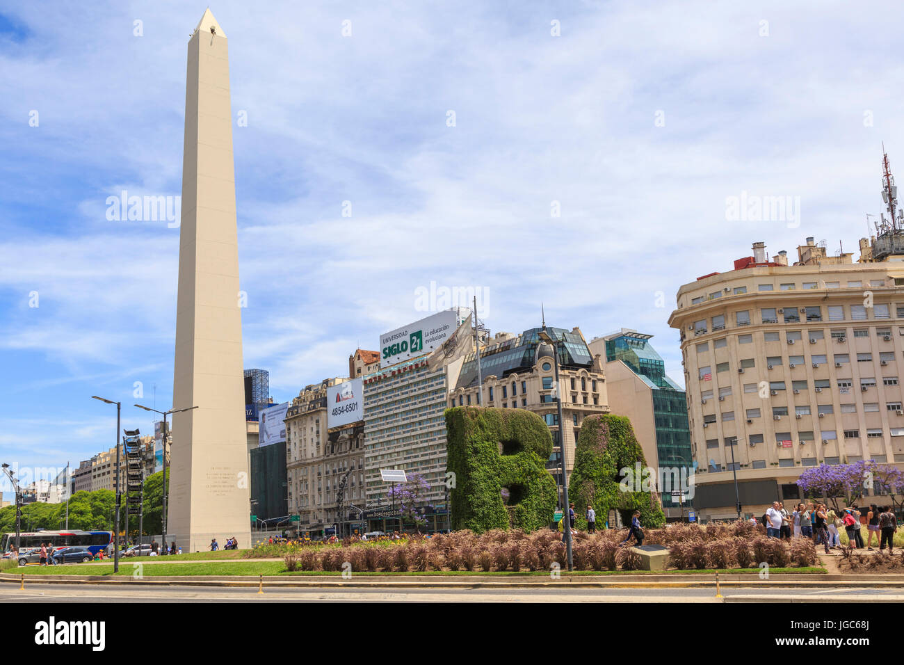 Obelisco de Buenos Aires, Buenos Aires, Argentina, Sudamérica Foto de stock