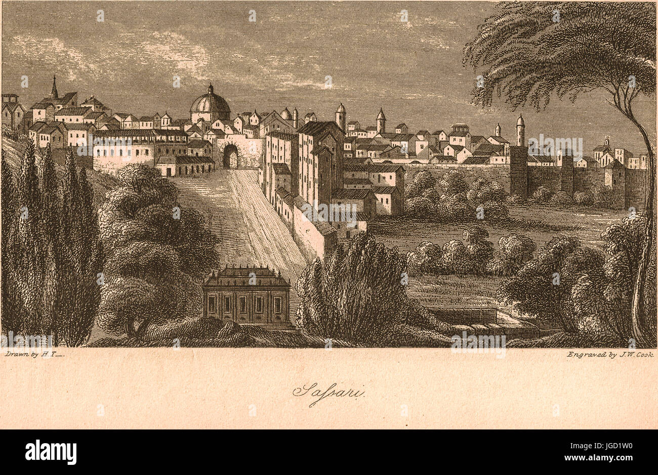 Italia Cerdeña en un antiguo Imprimir en 1849 Foto de stock