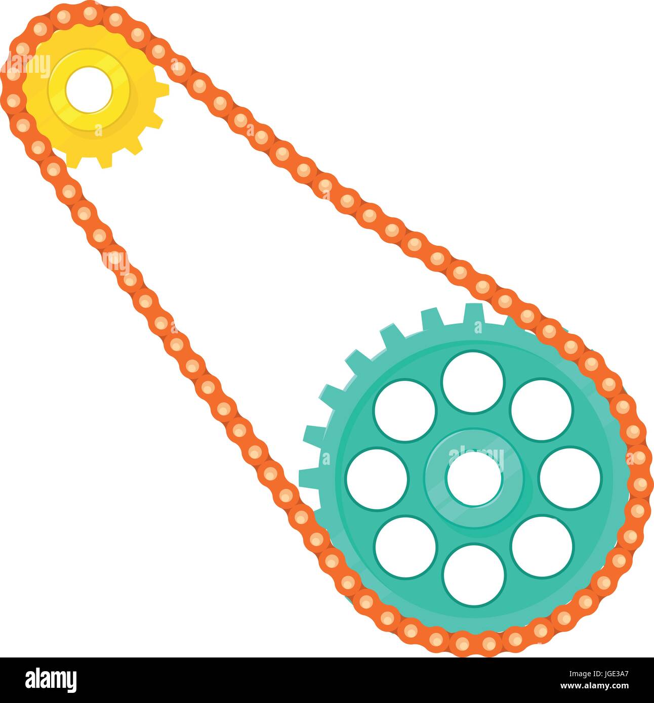 Cadena ruedas dentadas, icono de estilo de dibujos animados Vector de stock - Alamy