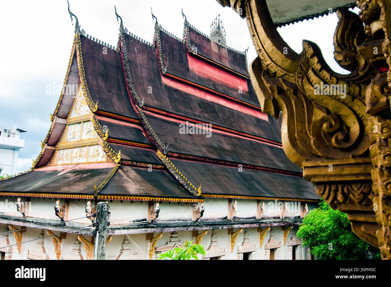 Wat Haysoke, Setthathirath Road, en Vientiane, Laos Foto de stock