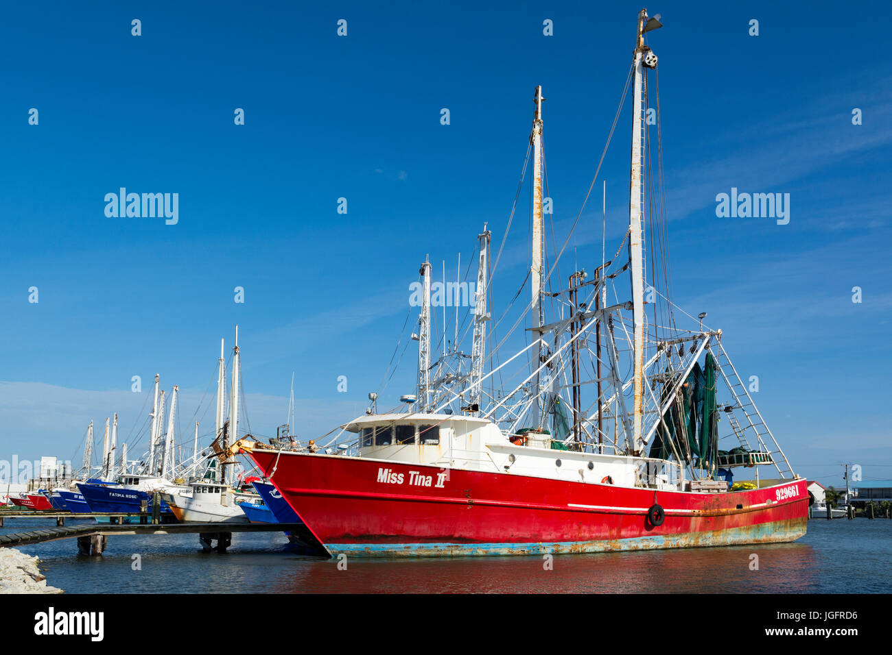 Luisiana, la parroquia de Lafourche, Port Fourchon, barcos de pesca comercial Foto de stock