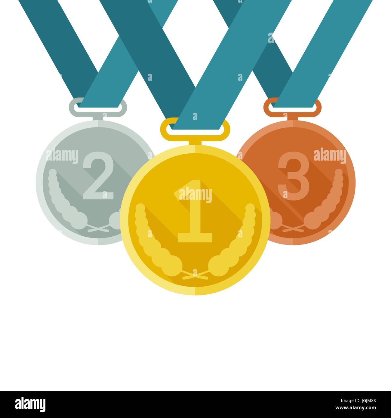Las medallas de oro, plata y bronce Imagen Vector de stock - Alamy