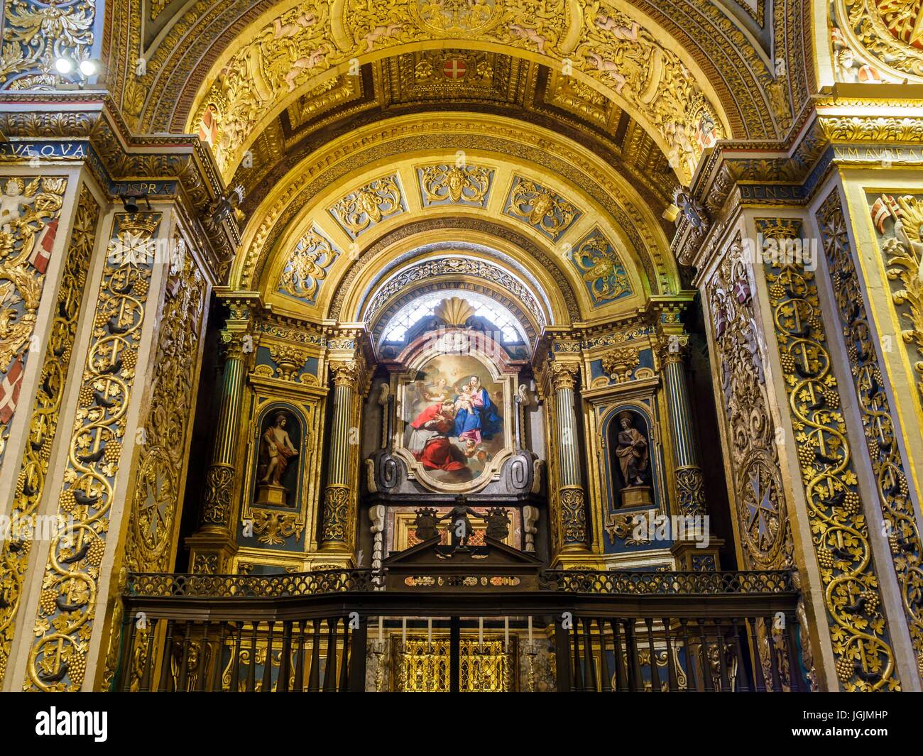 La capilla de la Anglo-Bavarian Langue interior Concatedral de San Juan en la capital La Valeta / Malta. Foto de stock