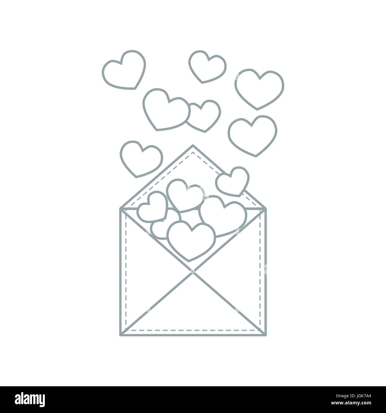 Cute ilustración vectorial de sobres postales con corazones. Diseño de  banner, folleto, póster o imprimir. Tarjeta de felicitación el día de San  Valentín Imagen Vector de stock - Alamy