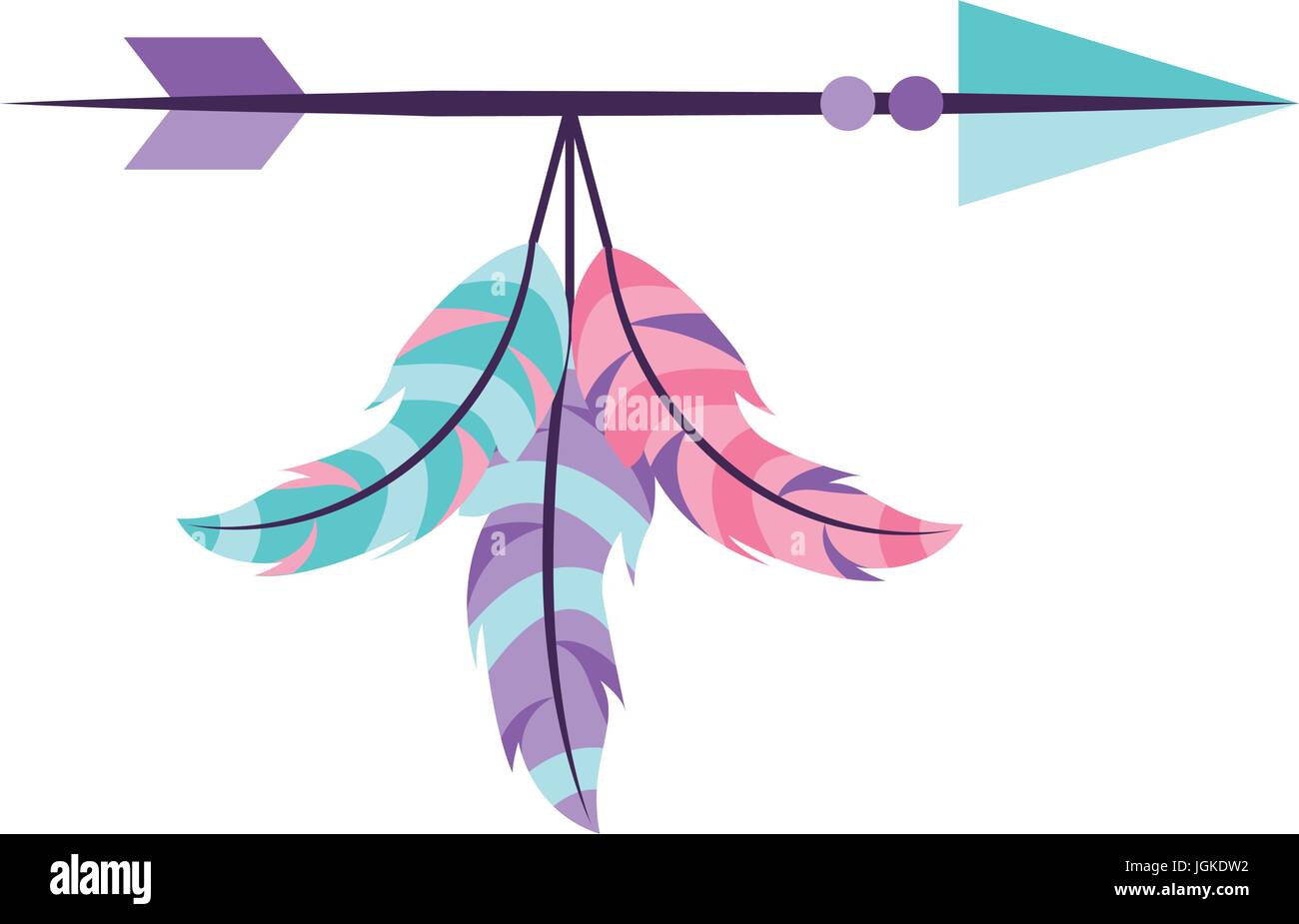 Las flechas con plumas decorativas estilo boho Imagen Vector de stock -  Alamy