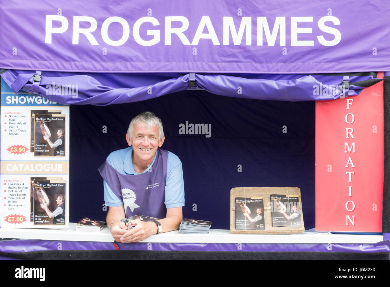 Programa vendedor en el Royal Highland Show 2017, Ingliston, Edimburgo, Escocia, Reino Unido Foto de stock