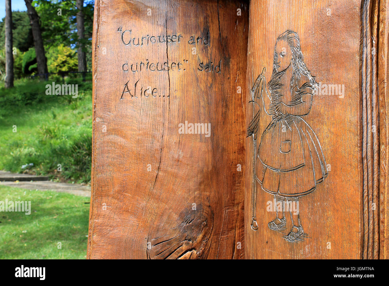 Alice in Wonderland Trail, Llandudno, Gales Foto de stock
