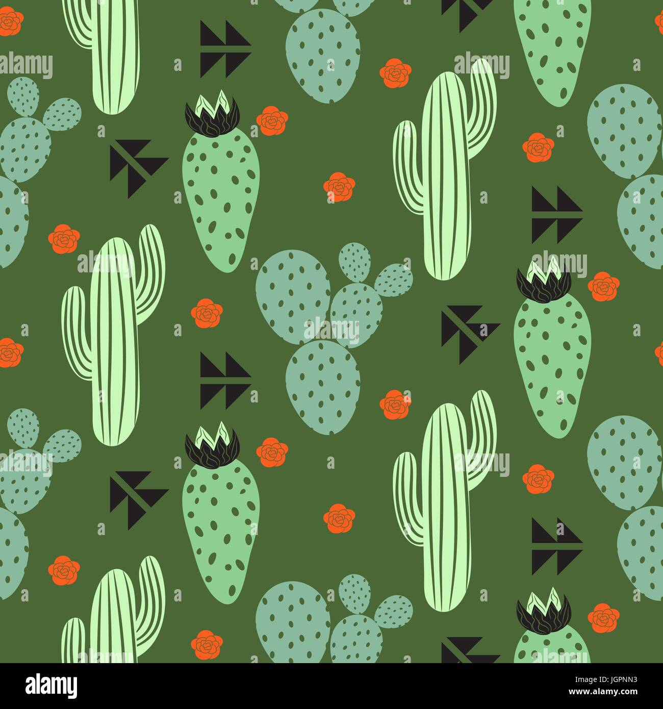 Cactus vector patrón sin fisuras. Resumen hipster naturaleza desértica de  impresión de tela. Menta verde cactus en hierbas oscuro color para papel  tapiz y app textil Imagen Vector de stock - Alamy