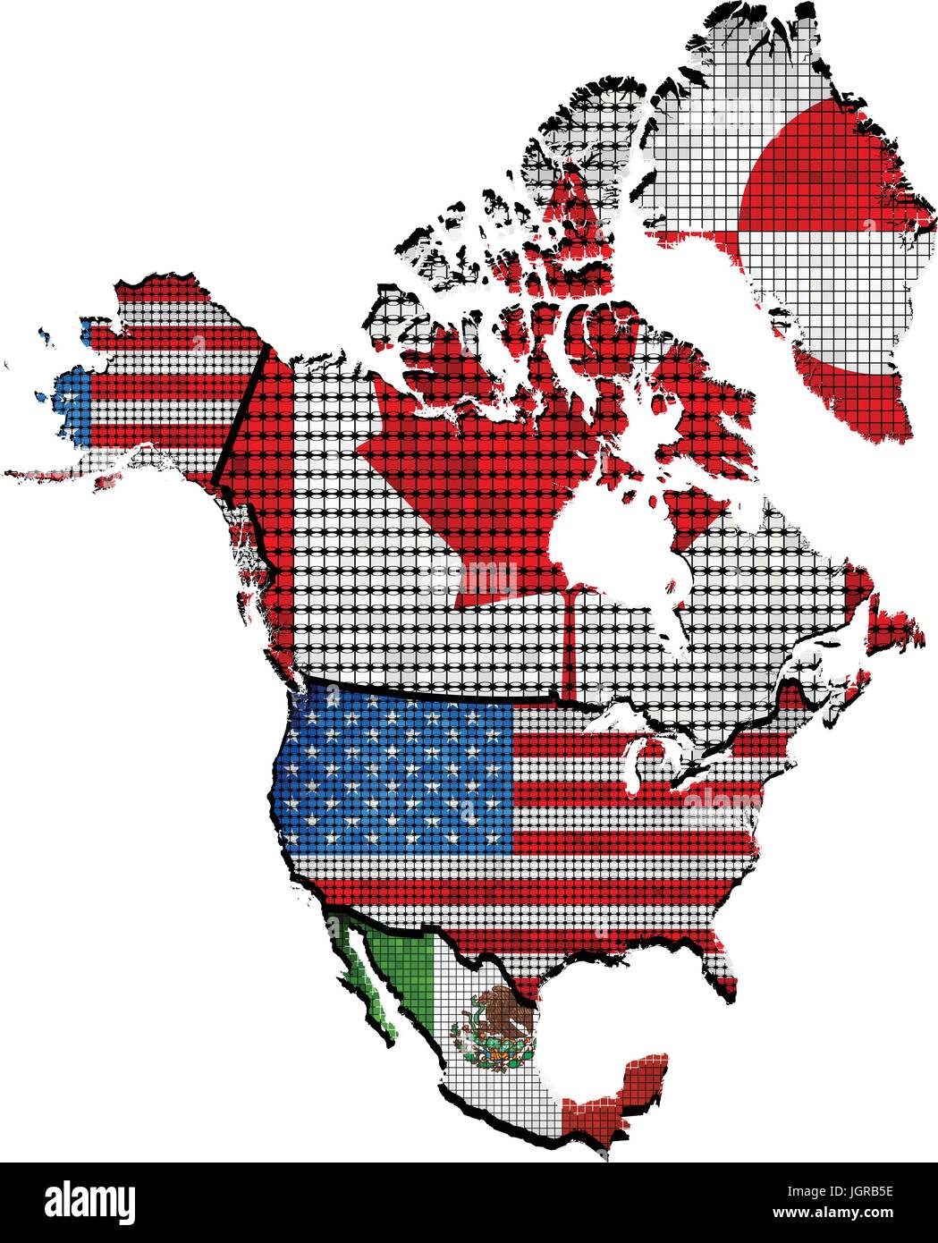 Mapa con los países de América del Norte, América del Norte mapa en