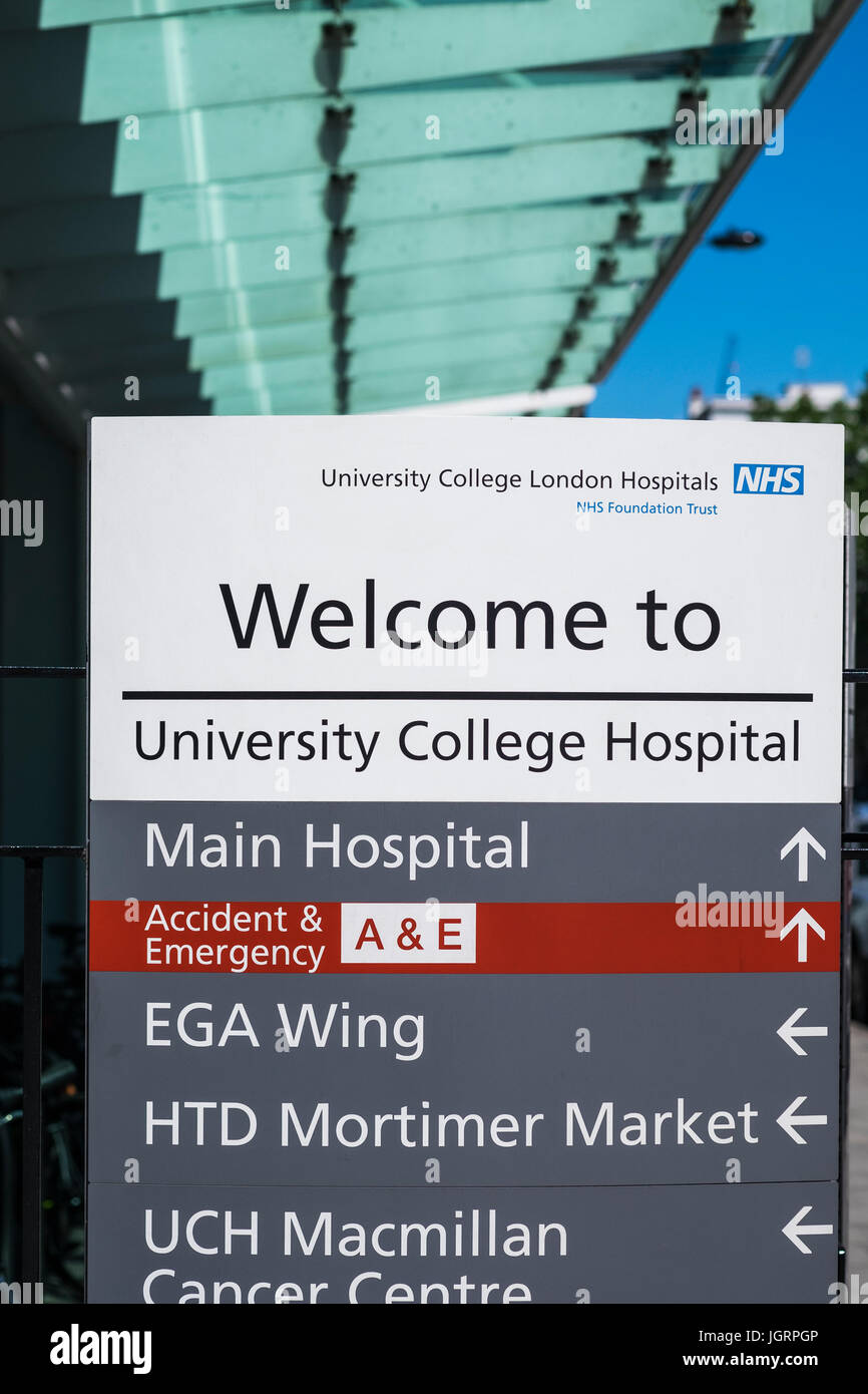 University College Hospital, Borough de Camden, Londres, Inglaterra, Reino Unido. Foto de stock