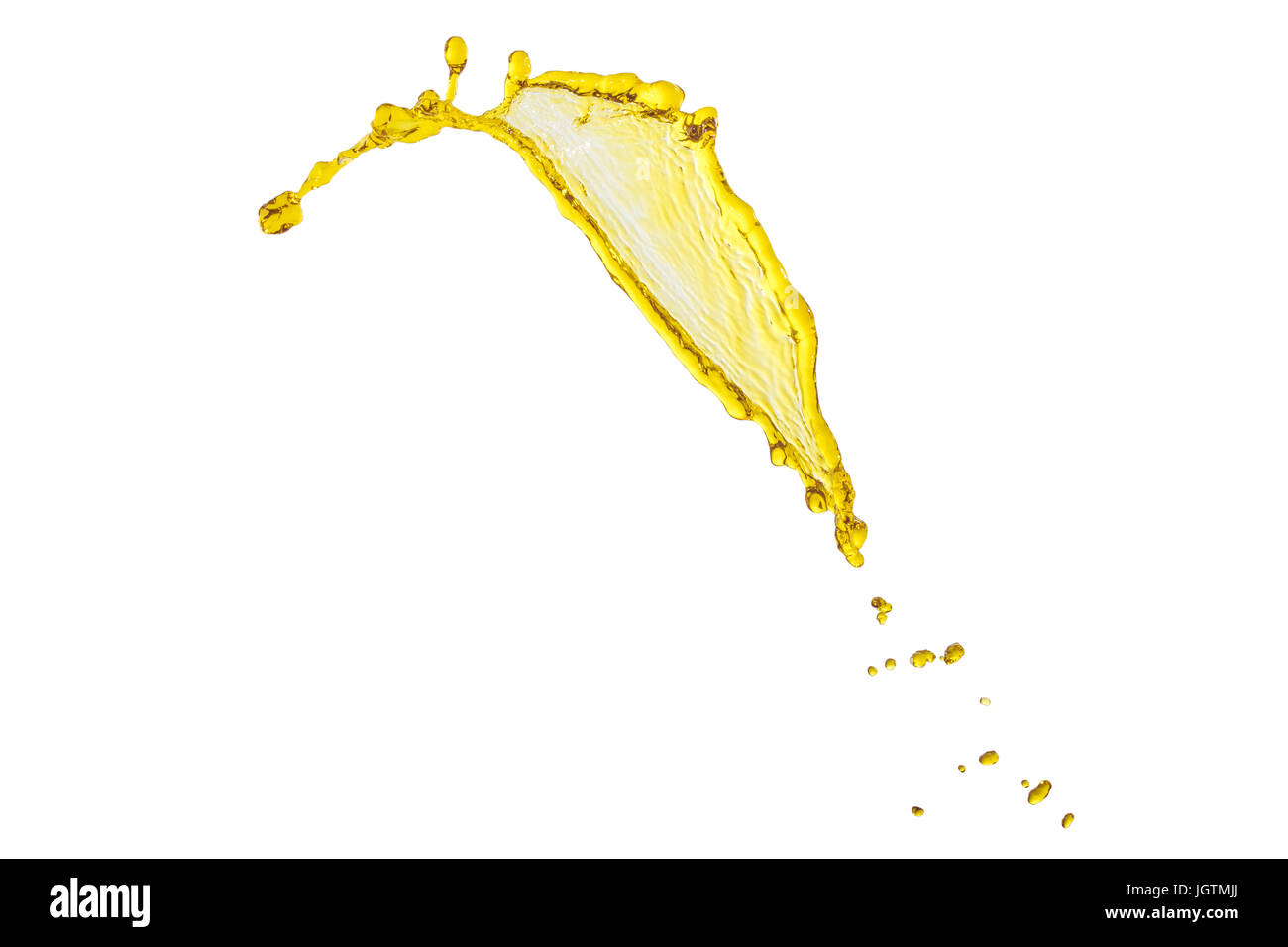 Hermoso aislado flying splash amarillo sobre fondo blanco. Foto de stock