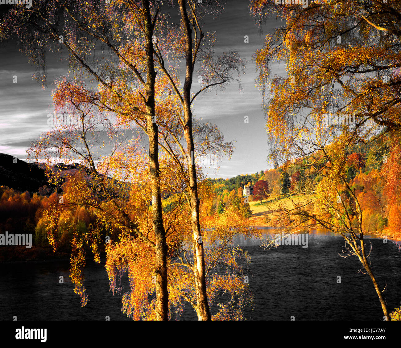 GB - Escocia: Otoño en el Loch Tummel Foto de stock