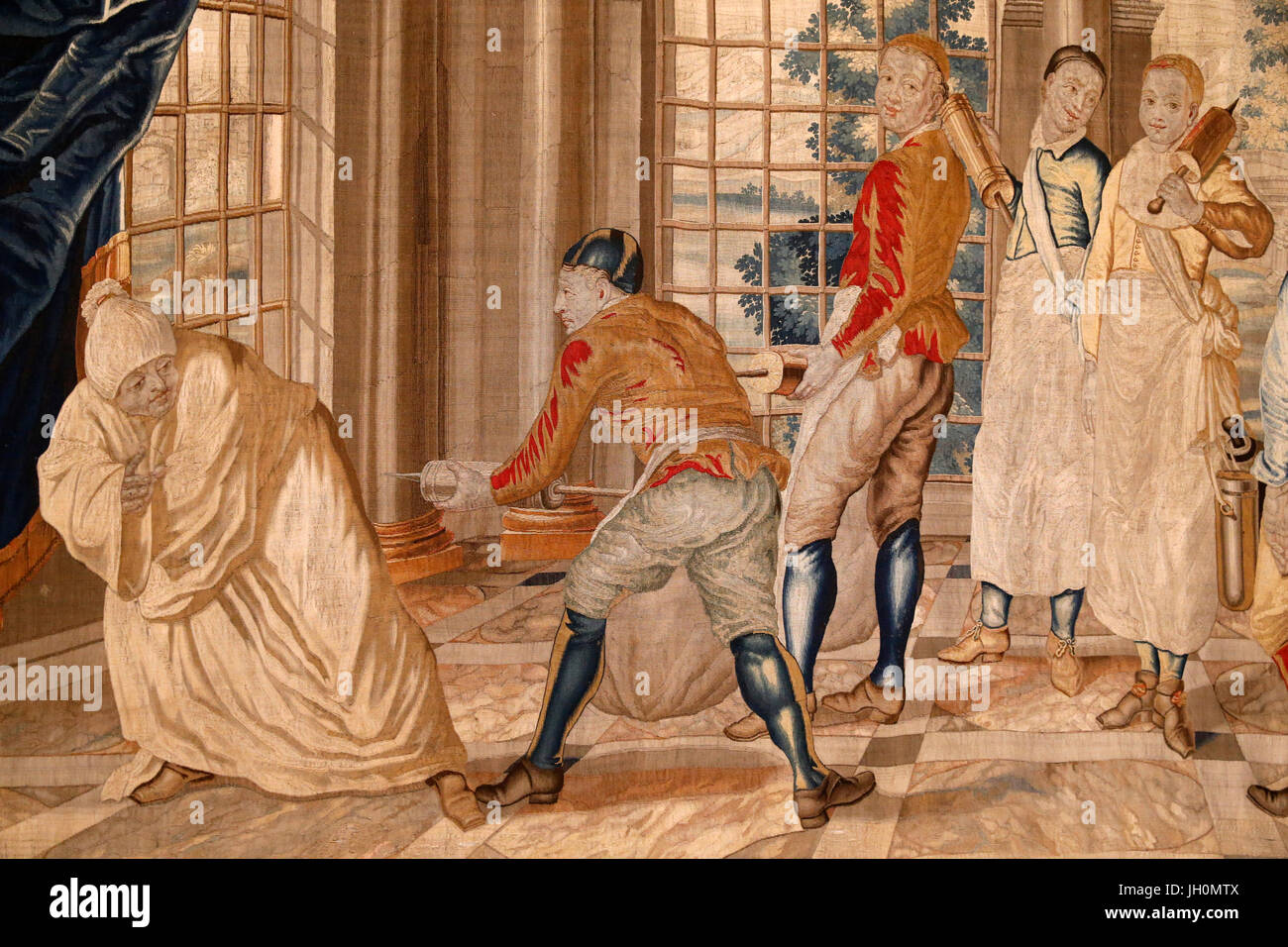 Val de Gr‰ce. Salle capitulaire. Tapisserie de la manufactura de Beauvais (XVIII) rŽalisŽe sicle d'Aprs onu de cartón Watteau reprŽsentant le malade Foto de stock