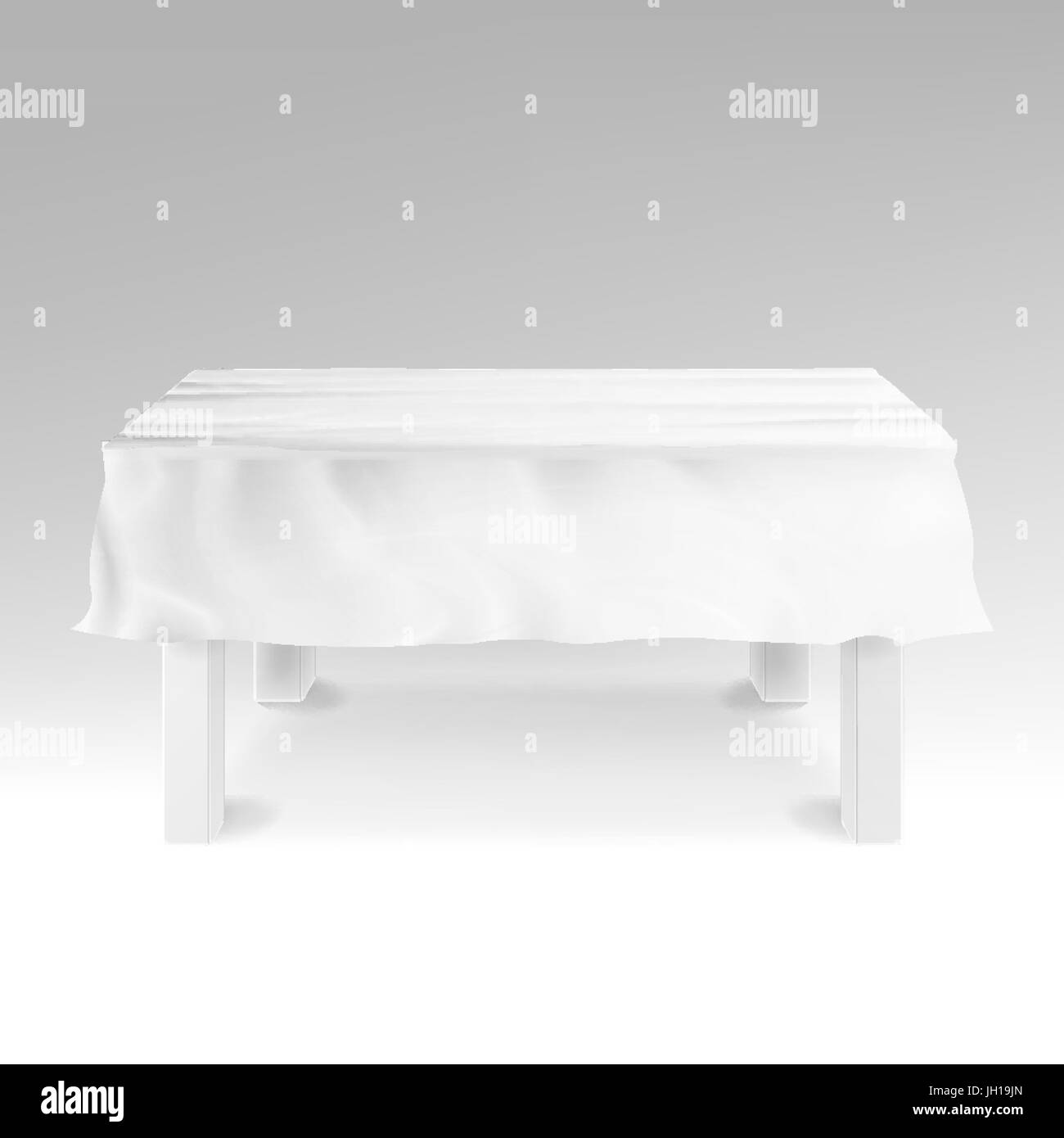 Mesa rectangular con mantel blanco ilustración vectorial aislado Imagen  Vector de stock - Alamy