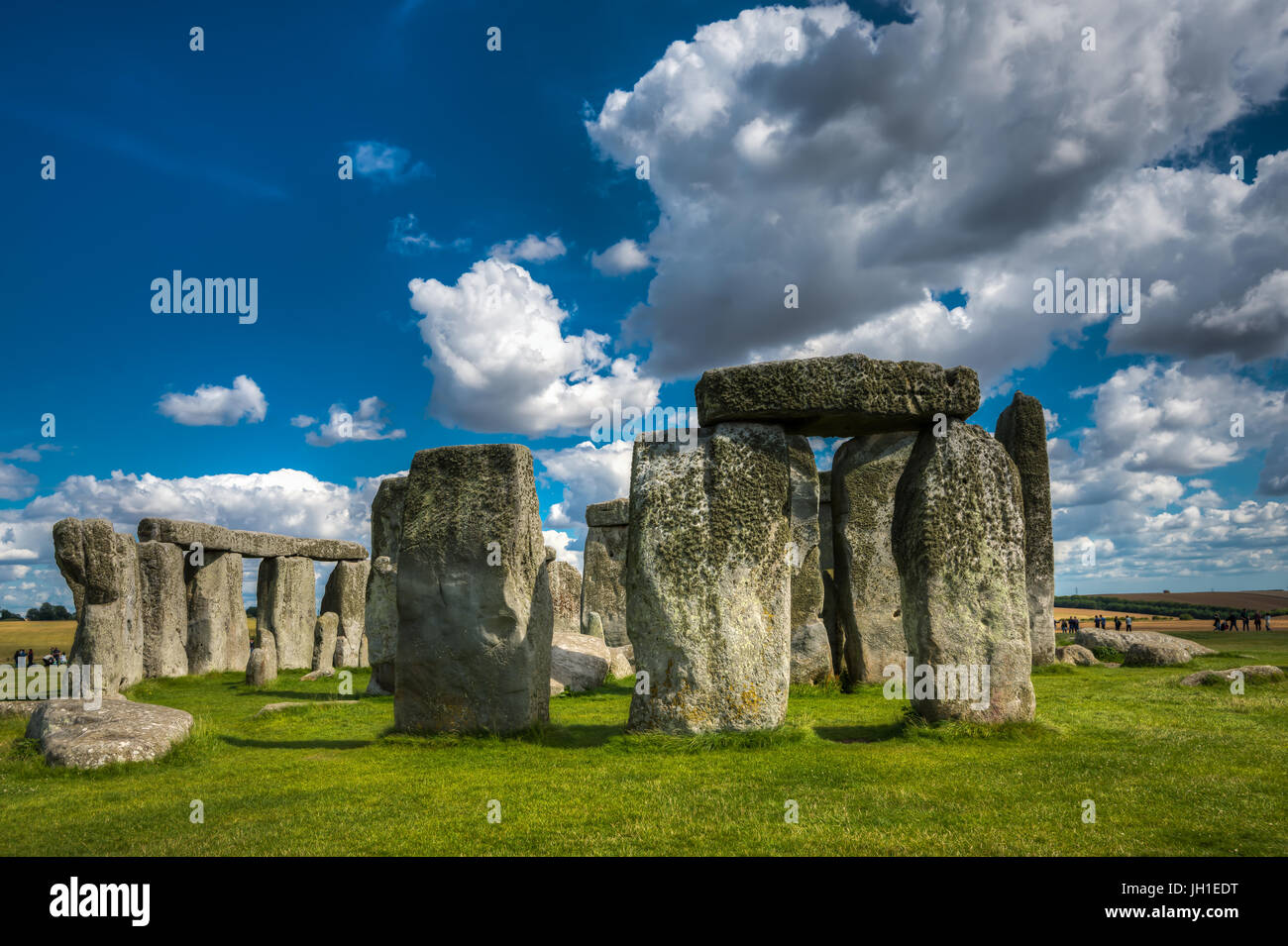 Stonehenge, Wiltshire, Reino Unido.El sitio y sus alrededores fueron añadidos a la lista del Patrimonio Mundial de la UNESCO en 1986. Foto de stock