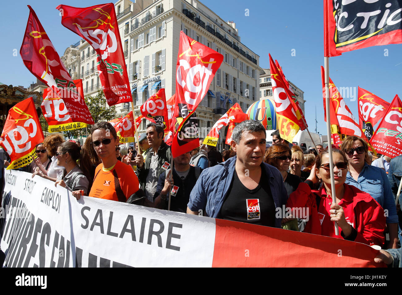 Manifestación en Marsella. Francia. Foto de stock