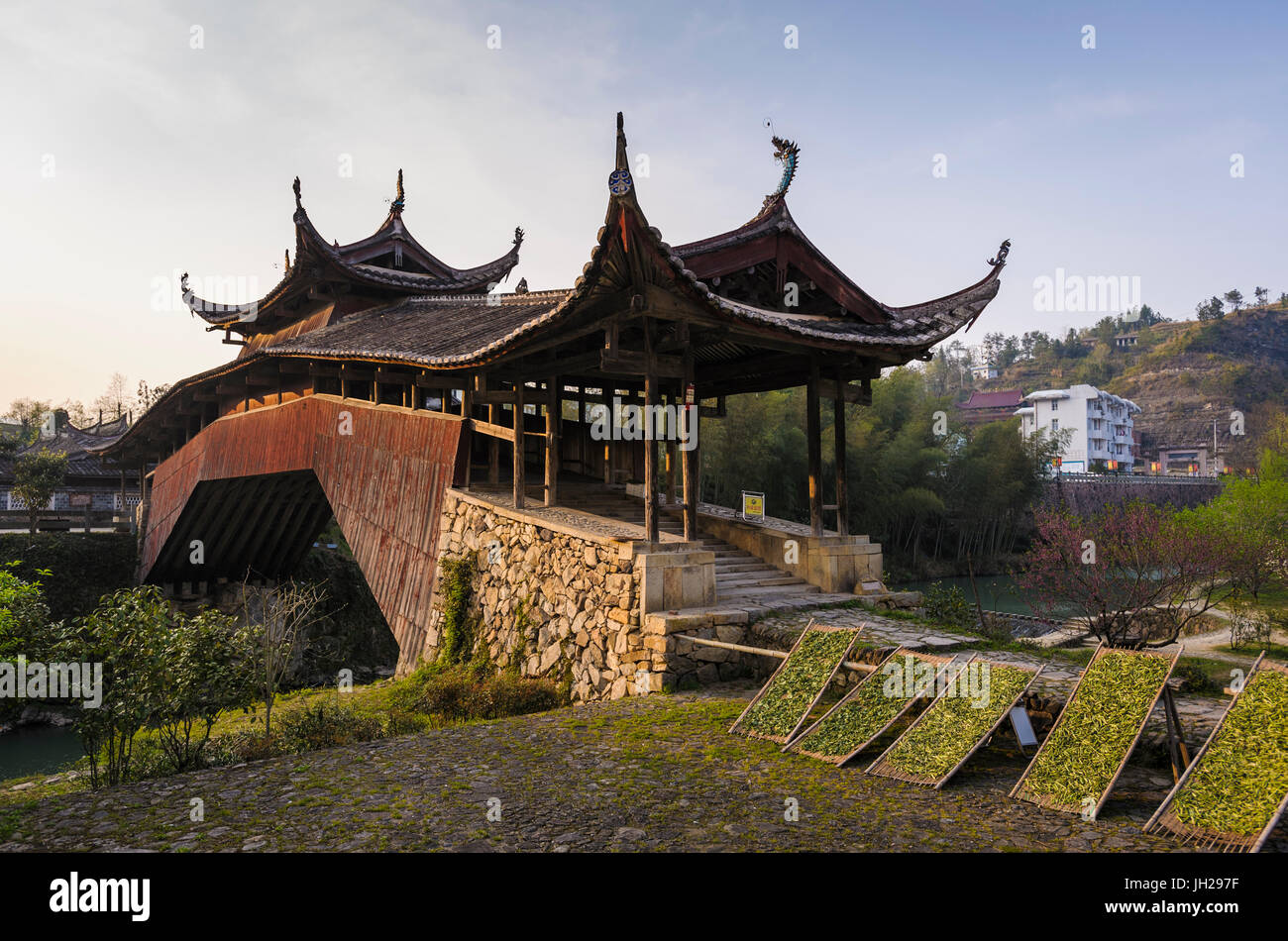 Xidong Puente en Sixi, Taishun, provincia de Zhejiang, China, Asia Foto de stock