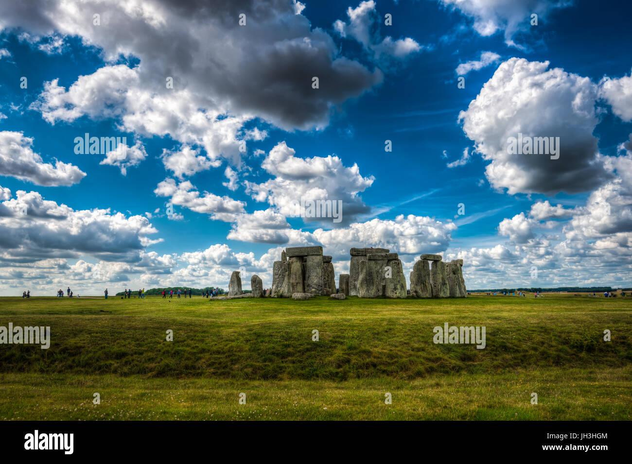 Stonehenge, Wiltshire, Reino Unido.El sitio y sus alrededores fueron añadidos a la lista del Patrimonio Mundial de la UNESCO en 1986. Foto de stock