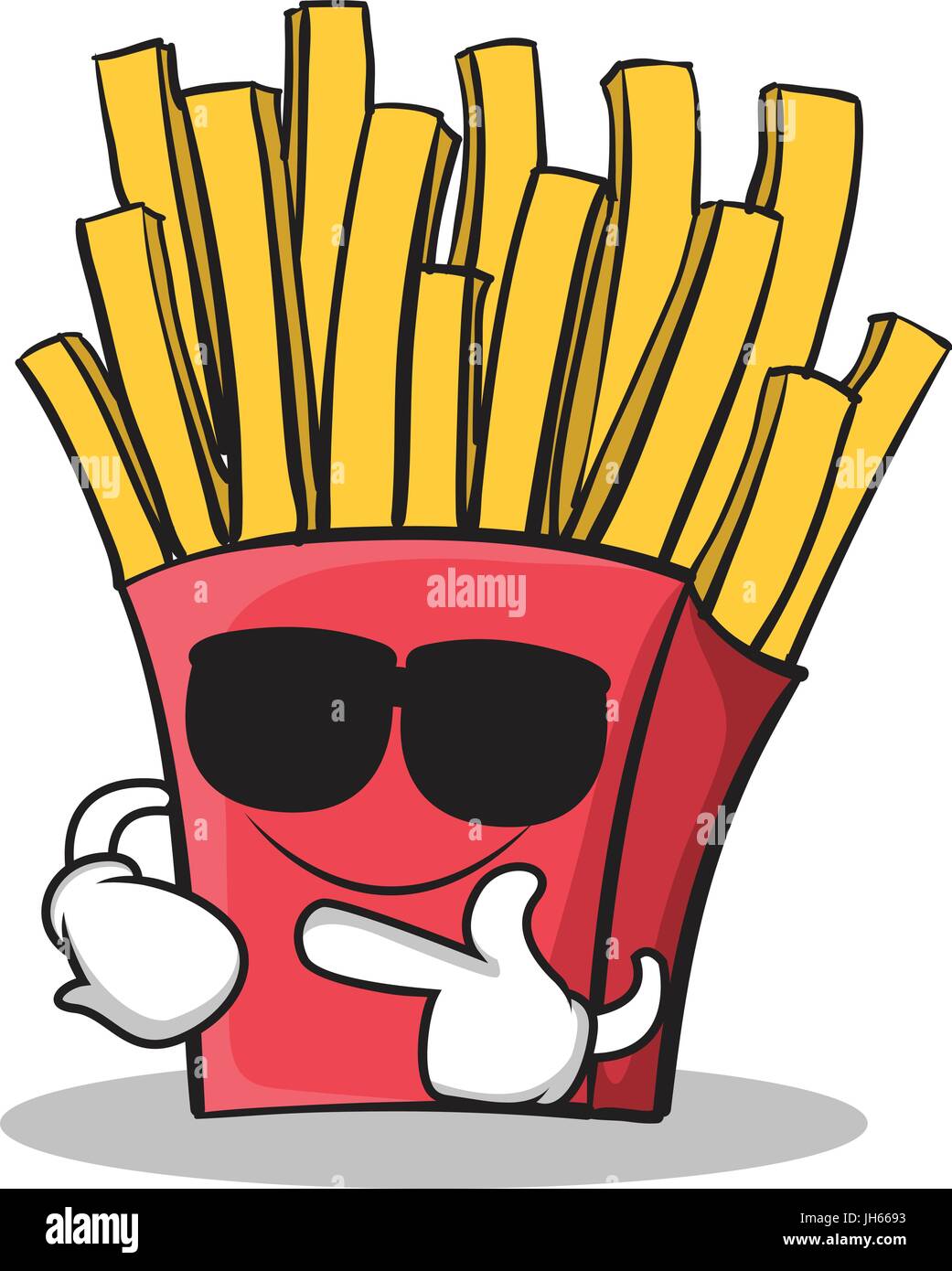 Super Cool papas fritas, personaje de dibujos animados Imagen Vector de  stock - Alamy