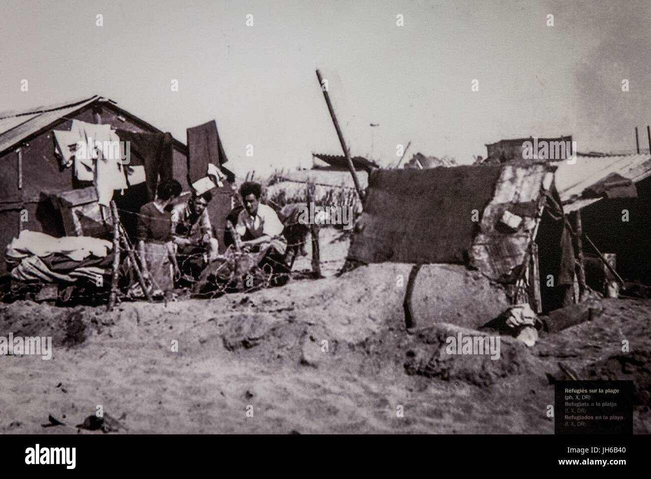 Los refugiados españoles Foto de stock