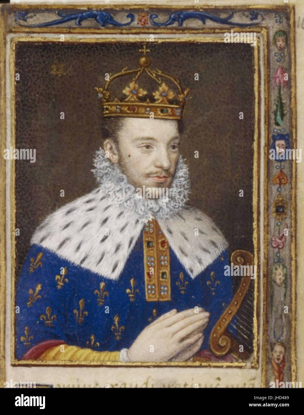 Henri III (livre d'Heures de Catherine de Medicis) Foto de stock