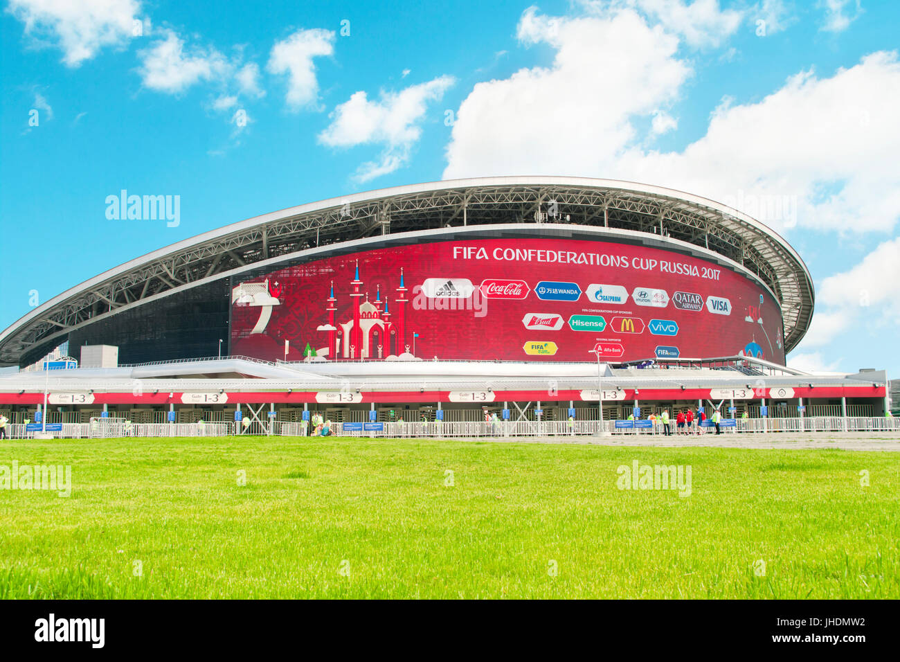 Kazan, Rusia - 18 de junio, 2017: kazan estadio arena hosting FIFA Copa Confederaciones 2017 Foto de stock